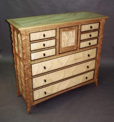 Tall Carved Bureau