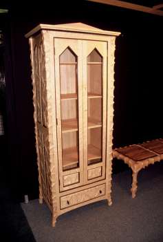 Tall Carved Cabinet in Booth