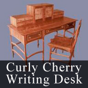 Curly Cherry Writing Desk and Chair