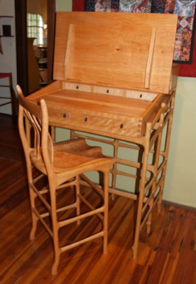 Stand Up Desk in African Bubinga