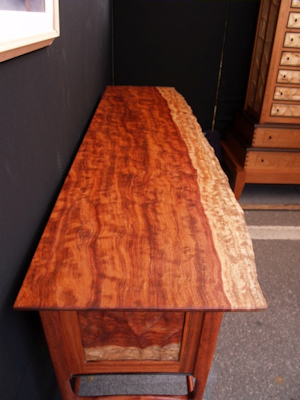 Live Edge Bubinga Side Table detail