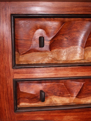 Live Edge Bubinga Side Table detail