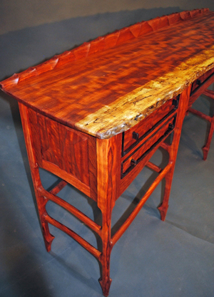 Live Edge Bubinga Sideboard Detail