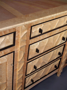 Detail of Birdseye Maple Sideboard