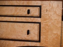 Morgantown Desk Drawer Detail with Ebony Wrap