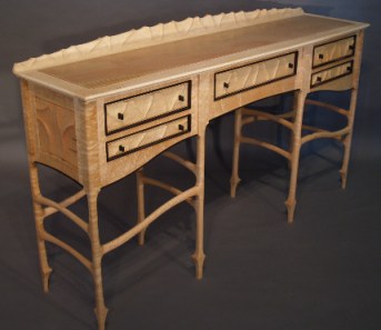 Sculpted Birdseye and Stone Sideboard